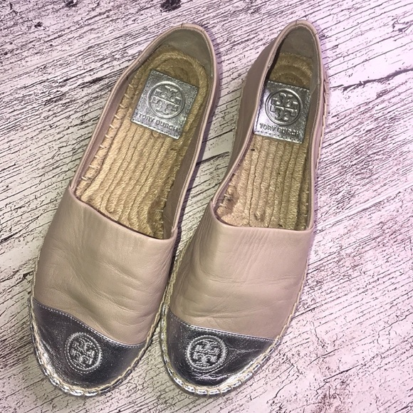 Tory Burch Shoes - Tory Burch Nude and silver espradilles.